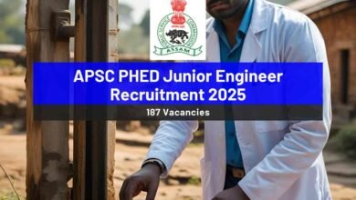 APSC PHED Junior Engineer Recruitment 2025