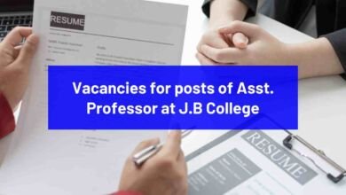 Vacancies for posts of Asst. Professor at JB College