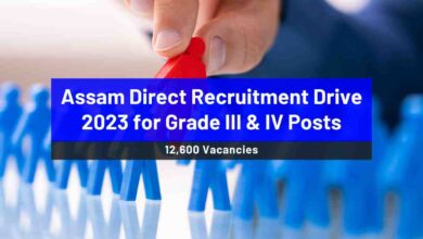 Assam Direct Recruitment Drive 2023 for Grade III & IV Posts