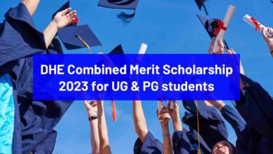 DHE Combined Merit Scholarship 2023 for UG & PG students