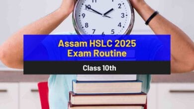 Assam HSLC 2025 Exam Routine