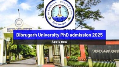 Dibrugarh University PhD admission 2025