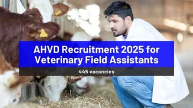 AHVD Recruitment 2025 for 445 posts of Veterinary Field Assistants