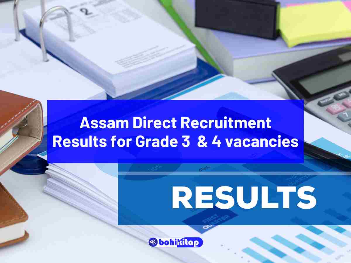 Assam Direct Recruitment Results for Grade 3 and Grade 4 vacancies