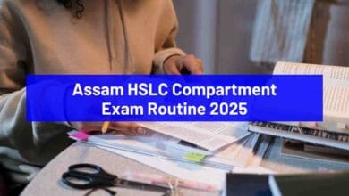 Assam HSLC Compartment Exam Routine 2025