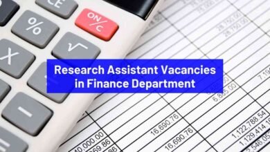 Research Assistant Vacancies: Apply now for 3 posts in Finance Department