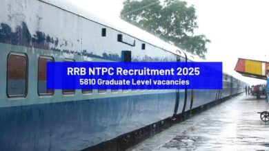 RRB NTPC Recruitment 2025 for 5810 Graduate Level vacancies