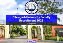 Dibrugarh University Faculty Recruitment 2026