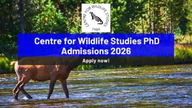 Centre for Wildlife Studies PhD Admissions 2026: Apply Now for Ecological Research Opportunities - Bohikitap Centre for Wildlife Studies PhD Admissions 2026