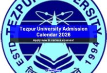 Tezpur University Admission Calendar 2026