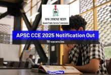 APSC CCE 2025 Notification Out