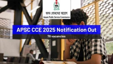APSC CCE 2025 Notification Out