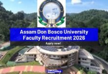Assam Don Bosco University Faculty Recruitment 2026
