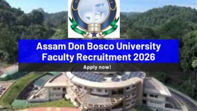 Assam Don Bosco University Faculty Recruitment 2026