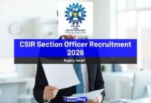 CSIR Section Officer Recruitment 2026