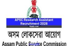 APSC Research Assistant Recruitment 2026