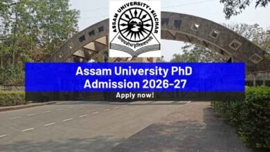 Assam University PhD admission 2026