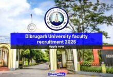Dibrugarh University faculty recruitment 2026