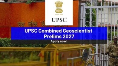 UPSC Combined Geoscientist Prelims 2027