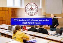 DTU Assistant Professor Vacancies 2026: Apply now for 219 Posts